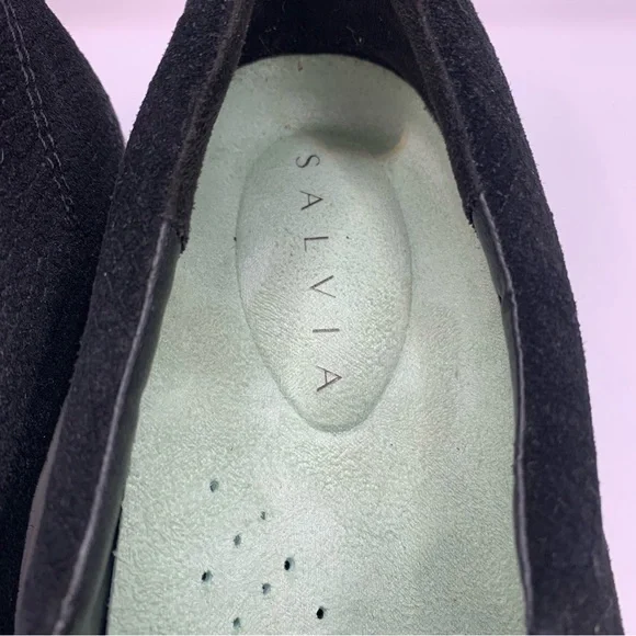 SALVIA black fabric platform loafers KERN COW SUEDE snake print size EU 40 US 9 - Picture 3 of 11